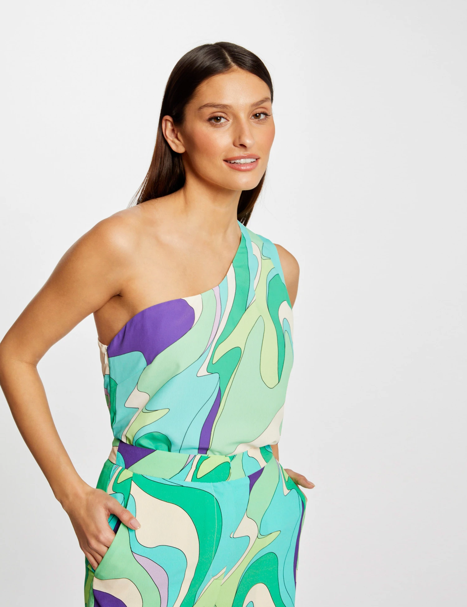 Blouse Asymétrique Imprimé Abstrait Multico Femme 1 Blouse Asymétrique Imprimé Abstrait Multico Femme