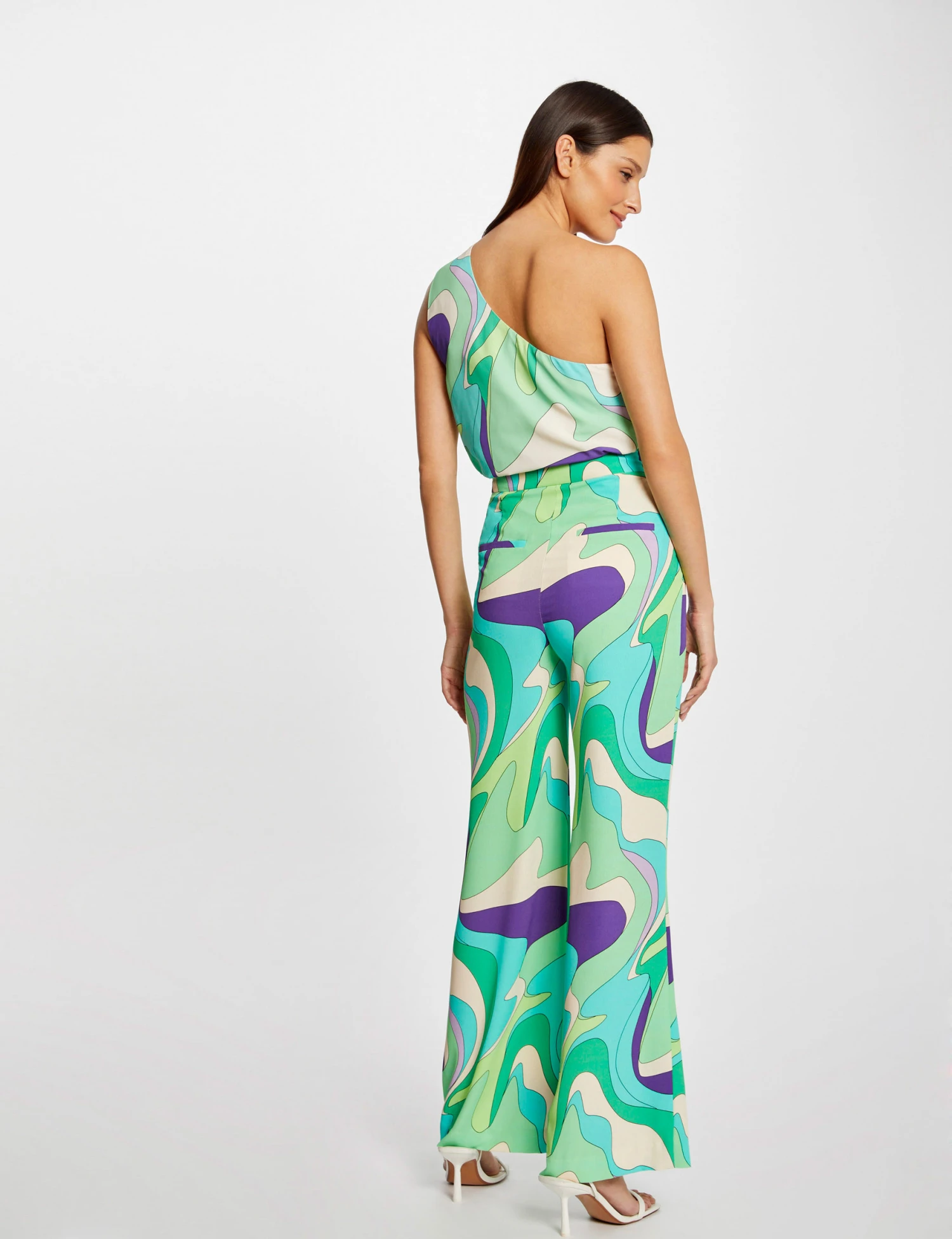 Blouse Asymétrique Imprimé Abstrait Multico Femme 2 Blouse Asymétrique Imprimé Abstrait Multico Femme – Image 2