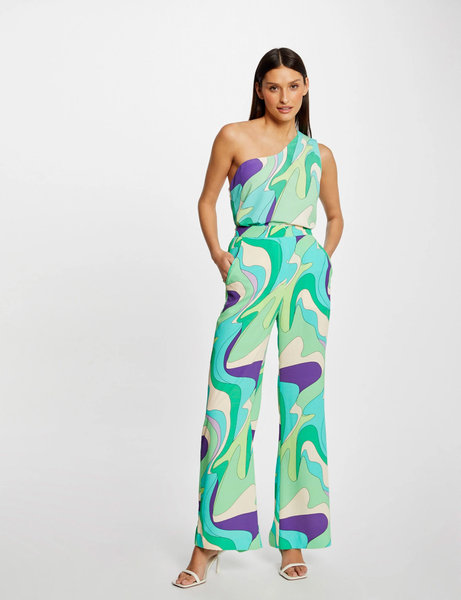 Blouse Asymétrique Imprimé Abstrait Multico Femme 3 Blouse Asymétrique Imprimé Abstrait Multico Femme – Image 3