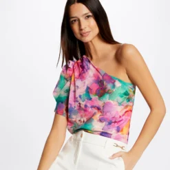 Blouse Asymétrique Imprimé Floral Multico Femme