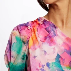Blouse Asymétrique Imprimé Floral Multico Femme -Morgandetoi Boutique blouse asymetrique imprime floral multico femme vue4 32536300939430900
