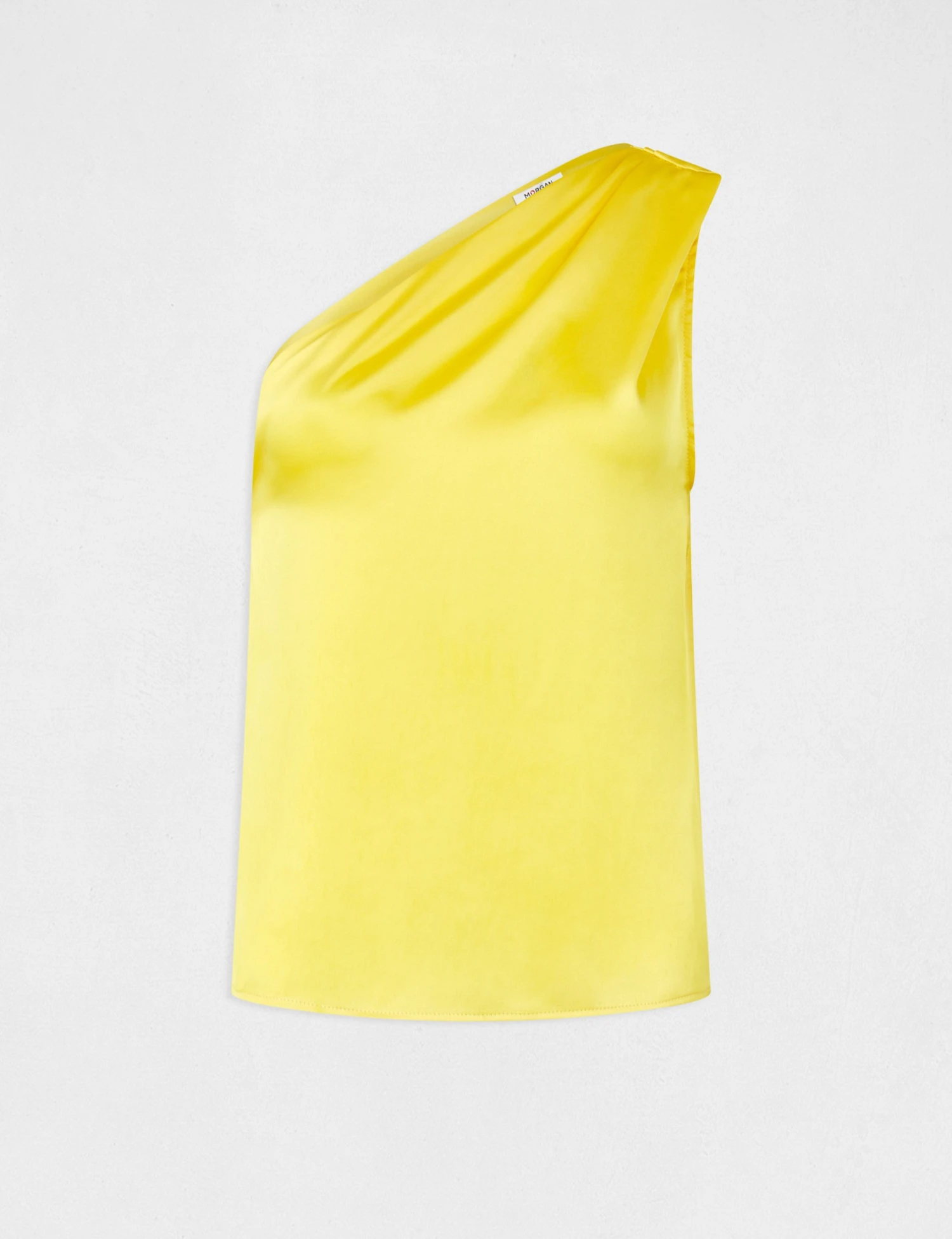 Blouse Asymétrique Satin Jaune Femme 5 Blouse Asymétrique Satin Jaune Femme – Image 5