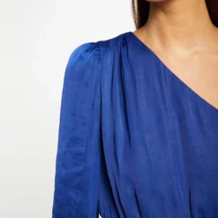 Blouse Asymétrique Smockée Bleu Electrique Femme -Morgandetoi Boutique blouse asymetrique smockee bleu electrique femme vue4 32536300942140314