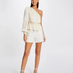 Blouse Asymétrique Smockée Ecru Moyen Femme -Morgandetoi Boutique blouse asymetrique smockee ecru moyen femme vue5 32536300942140213