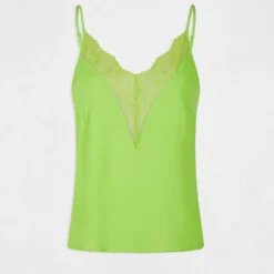 Blouse Bretelles Fines à Dentelle Anis Femme -Morgandetoi Boutique blouse bretelles fines a dentelle anis femme vue3 32536300883140604