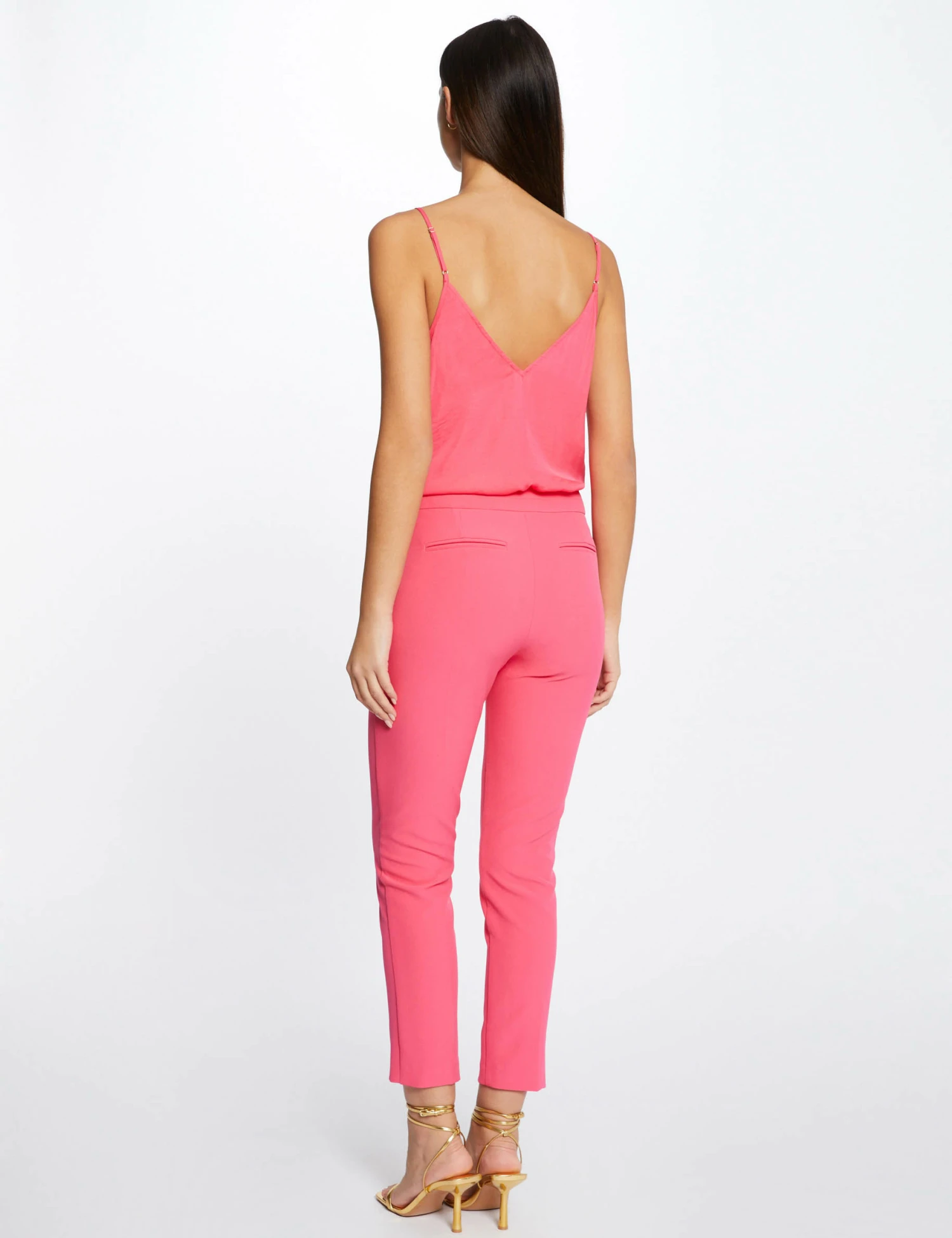 Blouse Bretelles Fines à Dentelle Rose Femme 2 Blouse Bretelles Fines à Dentelle Rose Femme – Image 2