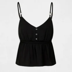 Blouse Bretelles Fines à Ornements Noir Femme 8 Blouse Bretelles Fines à Ornements Noir Femme -Morgandetoi Boutique blouse bretelles fines a ornements noir femme vue3 32536300942170100