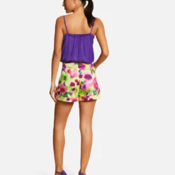 Morgandetoi Boutique -Morgandetoi Boutique blouse bretelles fines avec dentelle violet fonce femme vue2 32536300931350311