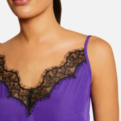 Blouse Bretelles Fines Avec Dentelle Violet Fonce Femme -Morgandetoi Boutique blouse bretelles fines avec dentelle violet fonce femme vue4 32536300931350311