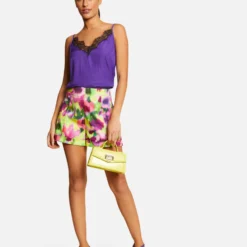 Blouse Bretelles Fines Avec Dentelle Violet Fonce Femme -Morgandetoi Boutique blouse bretelles fines avec dentelle violet fonce femme vue5 32536300931350311