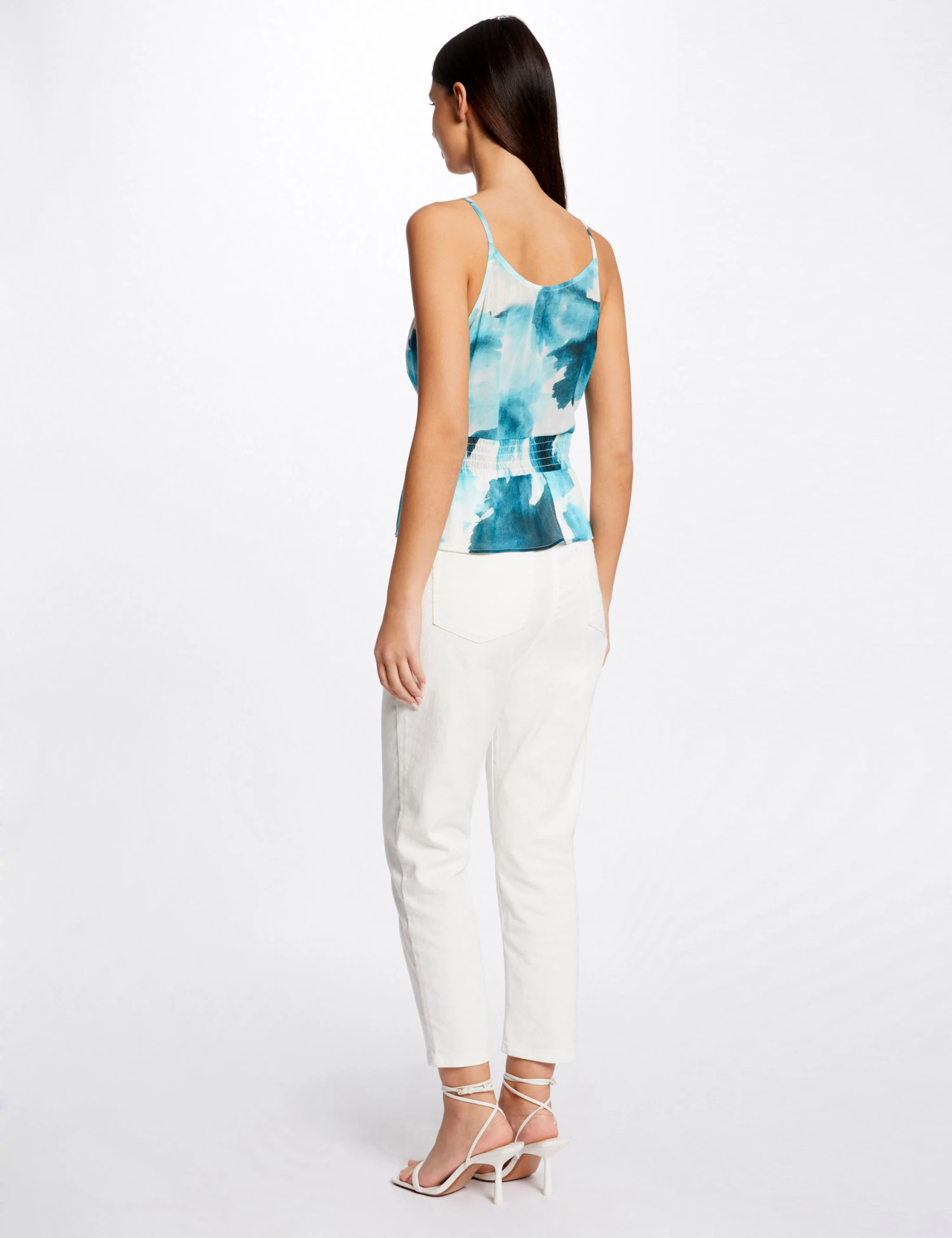 Blouse Bretelles Fines Imprimé Abstrait Multico Femme 2 Blouse Bretelles Fines Imprimé Abstrait Multico Femme – Image 2