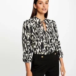 Blouse Manches 3/4 Imprimé Animalier Multico Femme