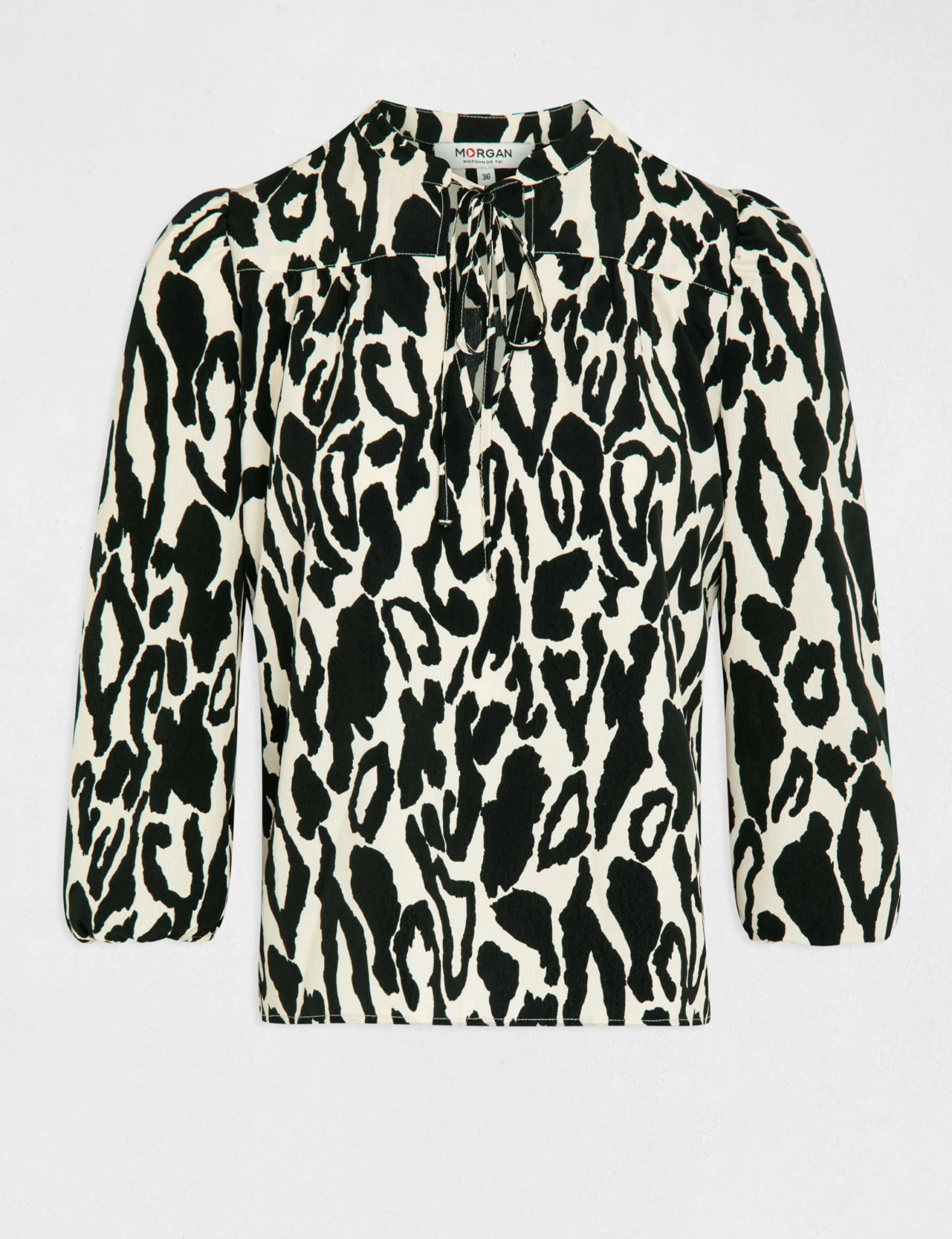 Blouse Manches 3/4 Imprimé Animalier Multico Femme 4 Blouse Manches 3/4 Imprimé Animalier Multico Femme – Image 4