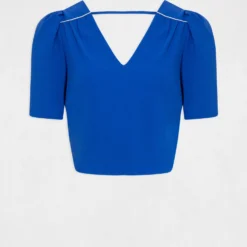 Blouse Manches Courtes Dos Ouvert Bleu Electrique Femme 8 Blouse Manches Courtes Dos Ouvert Bleu Electrique Femme -Morgandetoi Boutique blouse manches courtes dos ouvert bleu electrique femme vue3 32536300964630314