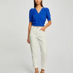 Blouse Manches Courtes Dos Ouvert Bleu Electrique Femme 7 Blouse Manches Courtes Dos Ouvert Bleu Electrique Femme -Morgandetoi Boutique blouse manches courtes dos ouvert bleu electrique femme vue5 32536300964630314