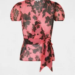 Blouse Manches Courtes Noeud Imprimée Multico Femme -Morgandetoi Boutique blouse manches courtes noeud imprimee multico femme vue3 32536300931300900