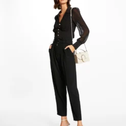 Blouse Manches Longues Avec Plis Noir Femme -Morgandetoi Boutique blouse manches longues avec plis noir femme vue5 32536300911090100