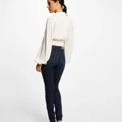 Morgandetoi Boutique -Morgandetoi Boutique blouse manches longues bouffantes ecru moyen femme vue2 32536300931520213