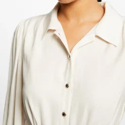 Blouse Manches Longues Bouffantes Ecru Moyen Femme -Morgandetoi Boutique blouse manches longues bouffantes ecru moyen femme vue4 32536300931520213