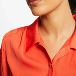 Blouse Manches Longues Bouffantes Orange Femme -Morgandetoi Boutique blouse manches longues bouffantes orange femme vue4 32536300931520712