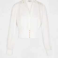 Blouse Manches Longues Ecru Femme -Morgandetoi Boutique blouse manches longues ecru femme vue3 32536300931470201