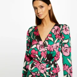 Blouse Manches Longues Imprimé Floral Multico Femme