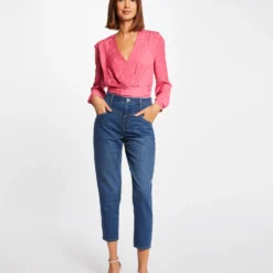 Blouse Manches Longues Imprimée Fuchsia Femme -Morgandetoi Boutique blouse manches longues imprimee fuchsia femme vue5 32536300923530506