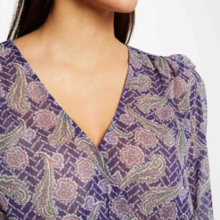 Blouse Manches Longues Imprimée Multico Femme -Morgandetoi Boutique blouse manches longues imprimee multico femme vue4 32536300923520900