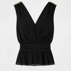 Blouse Sans Manches Détails Chaînes Marine Femme 8 Blouse Sans Manches Détails Chaînes Marine Femme -Morgandetoi Boutique blouse sans manches details chaines marine femme vue3 32536300939470301