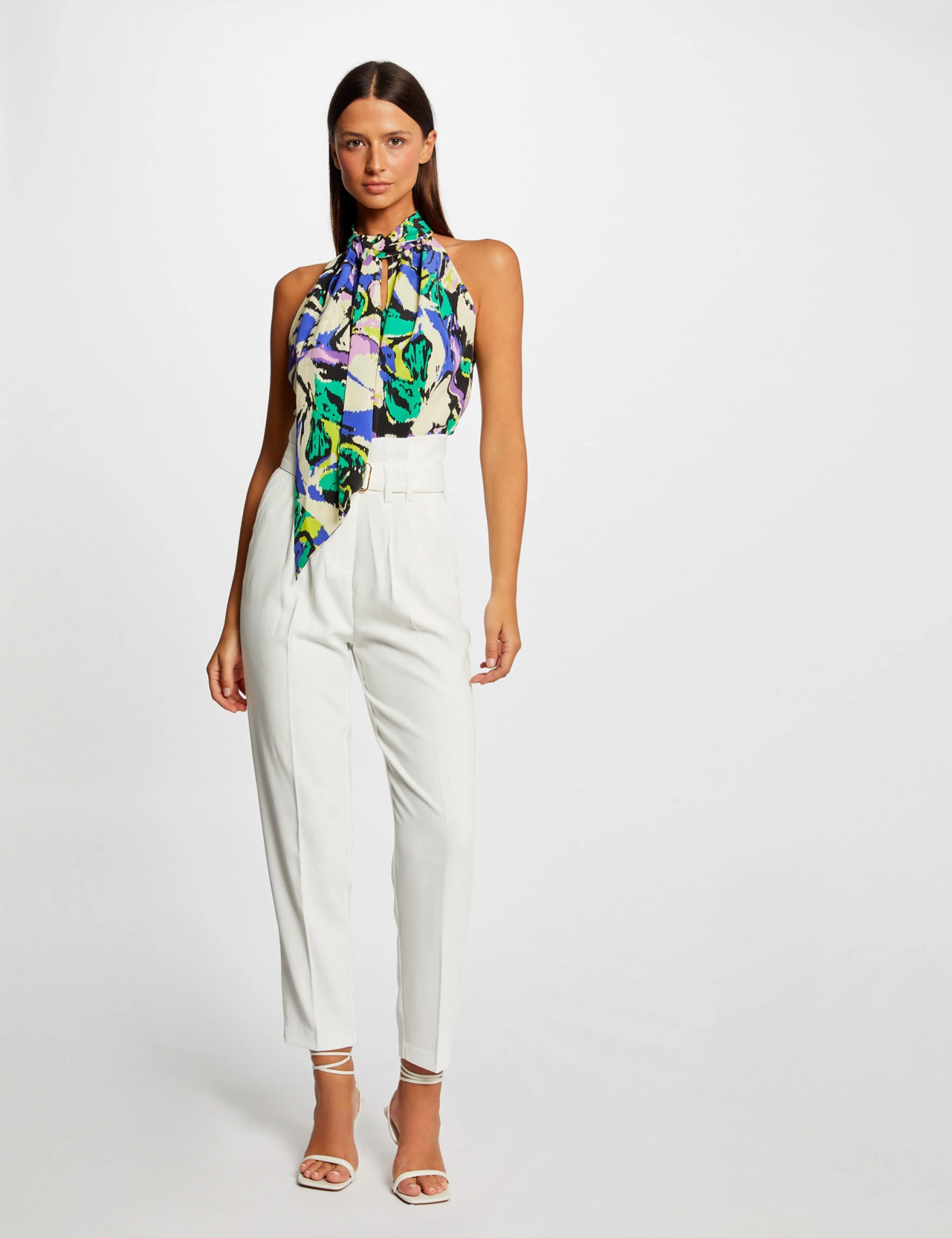 Blouse Sans Manches Imprimé Abstrait Multico Femme 3 Blouse Sans Manches Imprimé Abstrait Multico Femme – Image 3