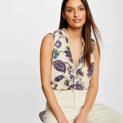 Blouse Sans Manches Imprimé Floral Multico Femme