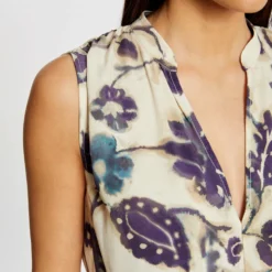 Blouse Sans Manches Imprimé Floral Multico Femme -Morgandetoi Boutique blouse sans manches imprime floral multico femme vue4 32536300955260900