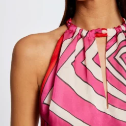 Blouse Sans Manches Imprimé Géométrique Multico Femme -Morgandetoi Boutique blouse sans manches imprime geometrique multico femme vue4 32536300932490900