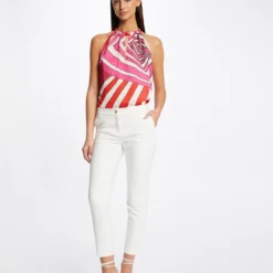 Blouse Sans Manches Imprimé Géométrique Multico Femme -Morgandetoi Boutique blouse sans manches imprime geometrique multico femme vue5 32536300932490900