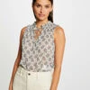 Blouse Sans Manches Imprimé Végétal Multico Femme