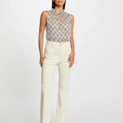 Blouse Sans Manches Imprimé Végétal Multico Femme -Morgandetoi Boutique blouse sans manches imprime vegetal multico femme vue5 32536300958880900