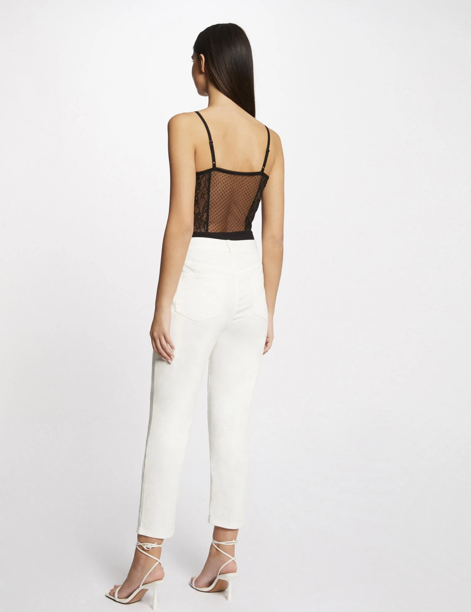 Body Bretelles Fines à Plumetis Noir Femme 2 Body Bretelles Fines à Plumetis Noir Femme – Image 2