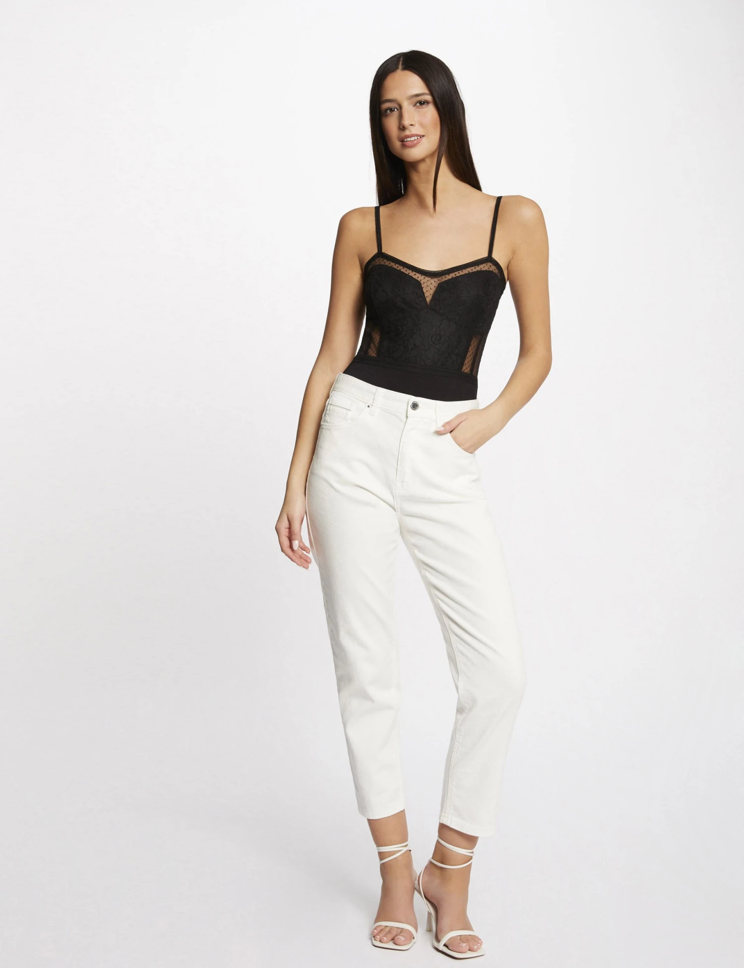 Body Bretelles Fines à Plumetis Noir Femme 3 Body Bretelles Fines à Plumetis Noir Femme – Image 3