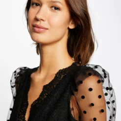 Body Manches Longues à Dentelle Noir Femme -Morgandetoi Boutique body manches longues a dentelle noir femme vue4 32536300906870100