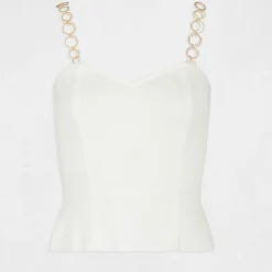 Bustier Avec Bretelles Fantaisie Ecru Femme -Morgandetoi Boutique bustier avec bretelles fantaisie ecru femme vue3 32536300936440201