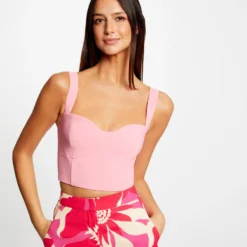 Bustier Bretelles Larges Rose Clair Femme
