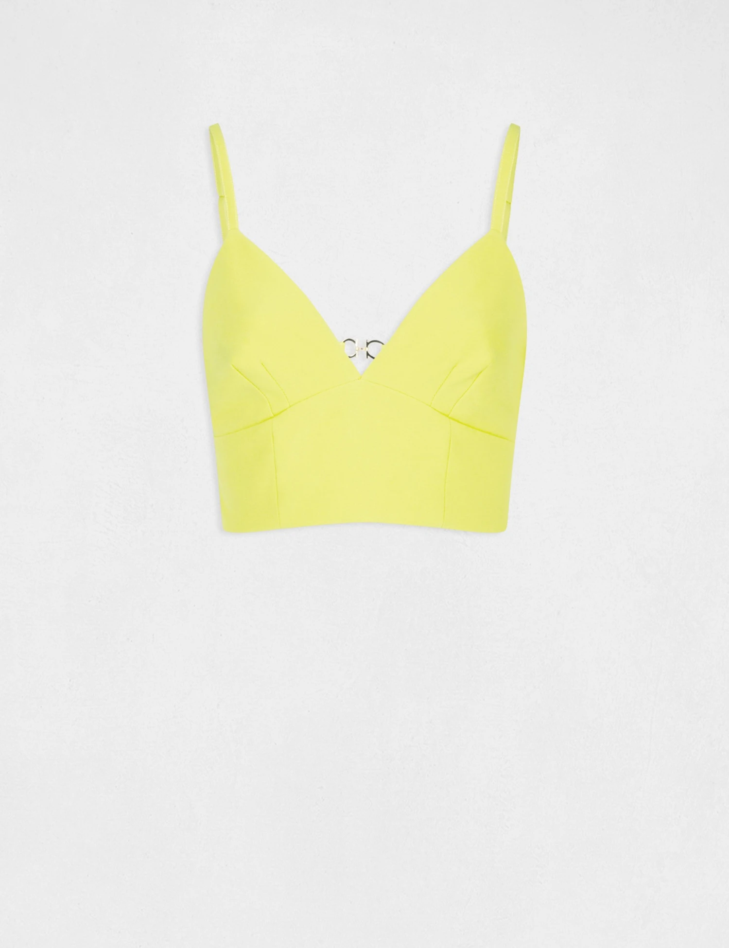 Bustier Crop Top à Ornement Dos Jaune Femme 4 Bustier Crop Top à Ornement Dos Jaune Femme – Image 4