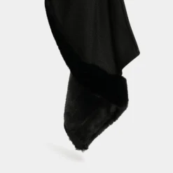Cape Avec Détails Imitation Fourrure Noir Femme -Morgandetoi Boutique cape avec details imitation fourrure noir femme vue4 32536300843800100