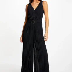 Combinaison Ample à Jambes Plissées Marine Femme
