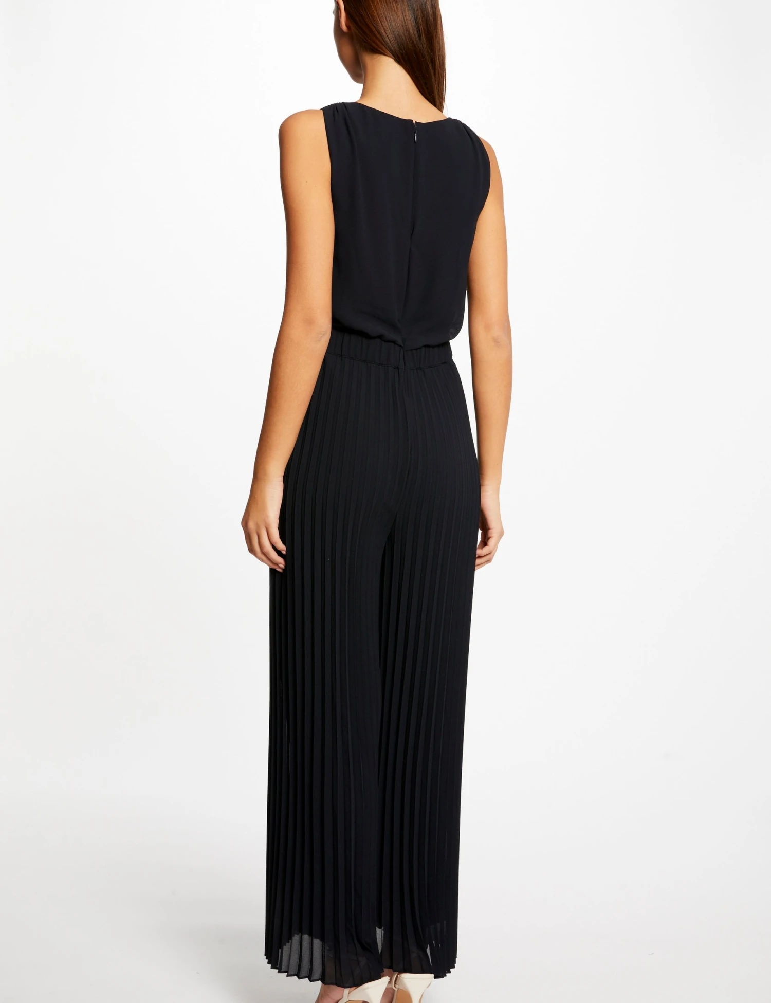 Combinaison Ample à Jambes Plissées Marine Femme 2 Combinaison Ample à Jambes Plissées Marine Femme – Image 2