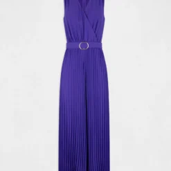 Combinaison Ample à Jambes Plissées Violet Fonce Femme 8 Combinaison Ample à Jambes Plissées Violet Fonce Femme -Morgandetoi Boutique combinaison ample a jambes plissees violet fonce femme vue3 32536300886640311