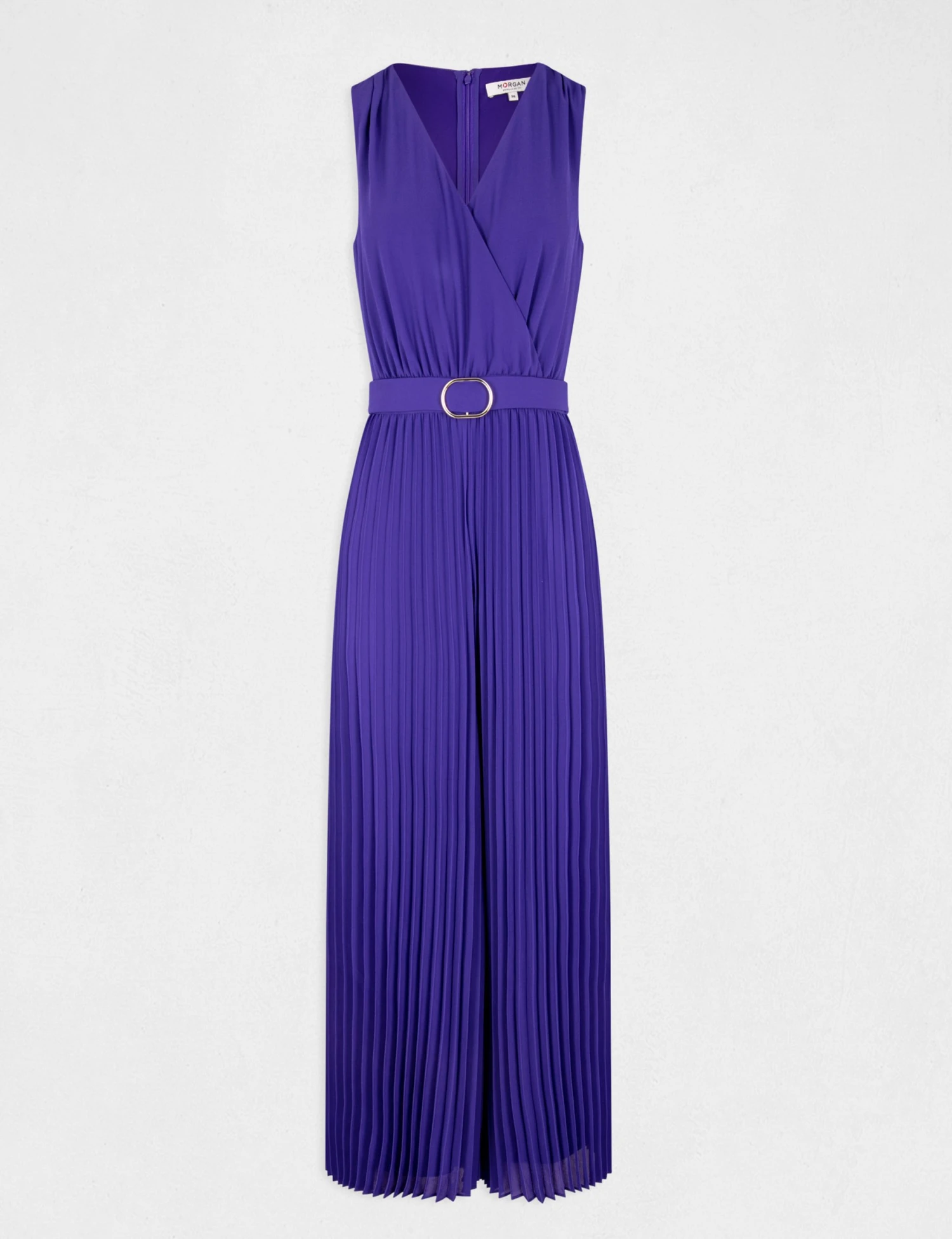 Combinaison Ample à Jambes Plissées Violet Fonce Femme 4 Combinaison Ample à Jambes Plissées Violet Fonce Femme – Image 4