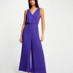 Combinaison Ample à Jambes Plissées Violet Fonce Femme 7 Combinaison Ample à Jambes Plissées Violet Fonce Femme -Morgandetoi Boutique combinaison ample a jambes plissees violet fonce femme vue5 32536300886640311