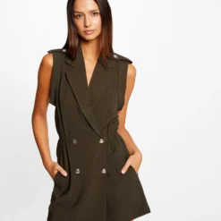 Combinaison Cintrée Double Boutonnage Vert Fonce Femme 7 Combinaison Cintrée Double Boutonnage Vert Fonce Femme -Morgandetoi Boutique combinaison cintree double boutonnage vert fonce femme vue5 32536300950730601