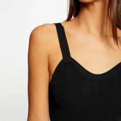 Combinaison Cintrée En Tricot Noir Femme -Morgandetoi Boutique combinaison cintree en tricot noir femme vue4 32536300953910100